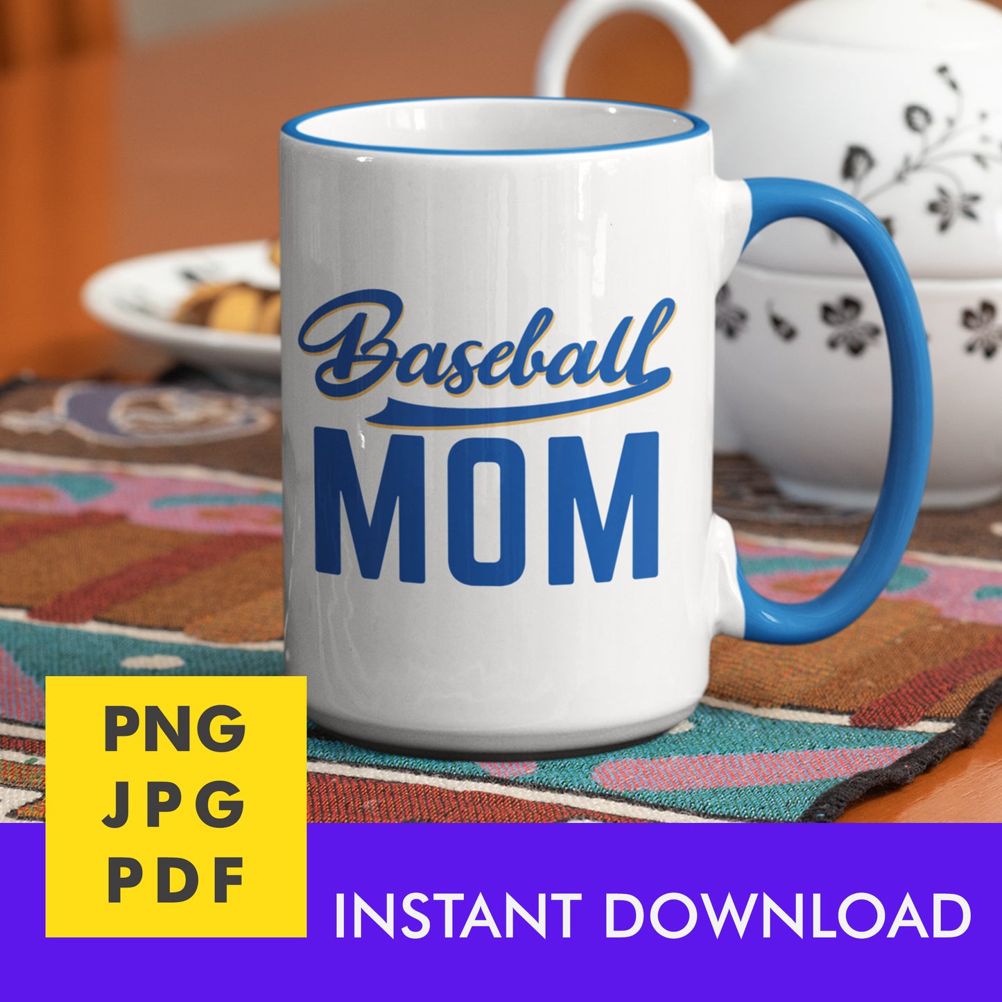 Digital Instant Download - Baseball Mom M06-1