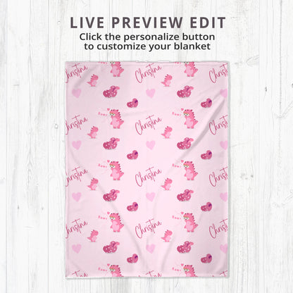 Personalized Gift | Custom Name Dinosaur Egg Blanket For Kids BL-13