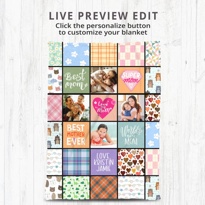 Personalized Gift | Custom Photo Blanket For Mom BL-01