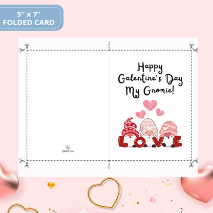 Valentines Card Printable Digital Download  | Happy Galentine's Day My Gnomie 31