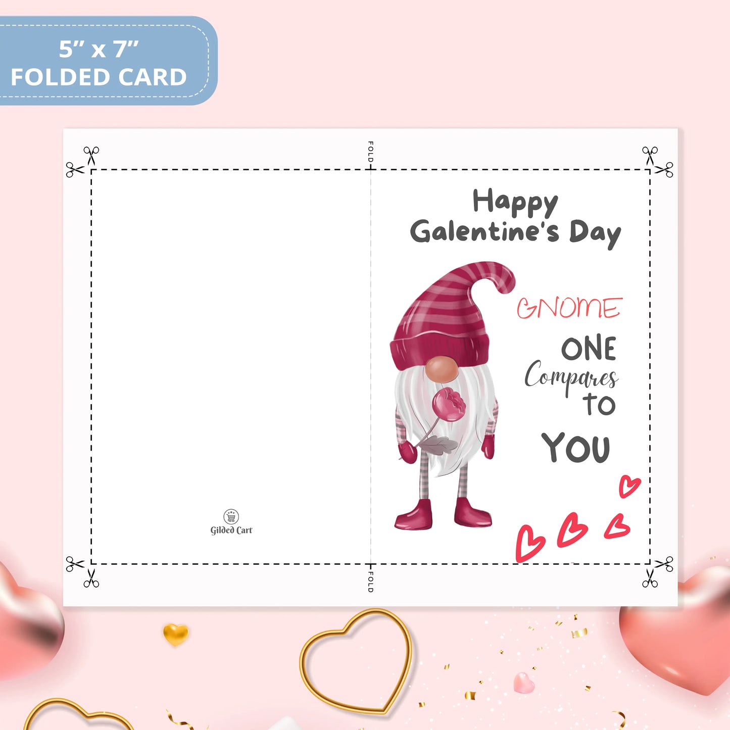 Valentines Card Printable Digital Download  | Gnome One Compare To You 34