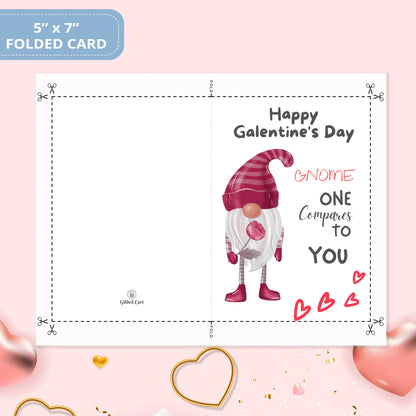 Valentines Card Printable Digital Download  | Gnome One Compare To You 34