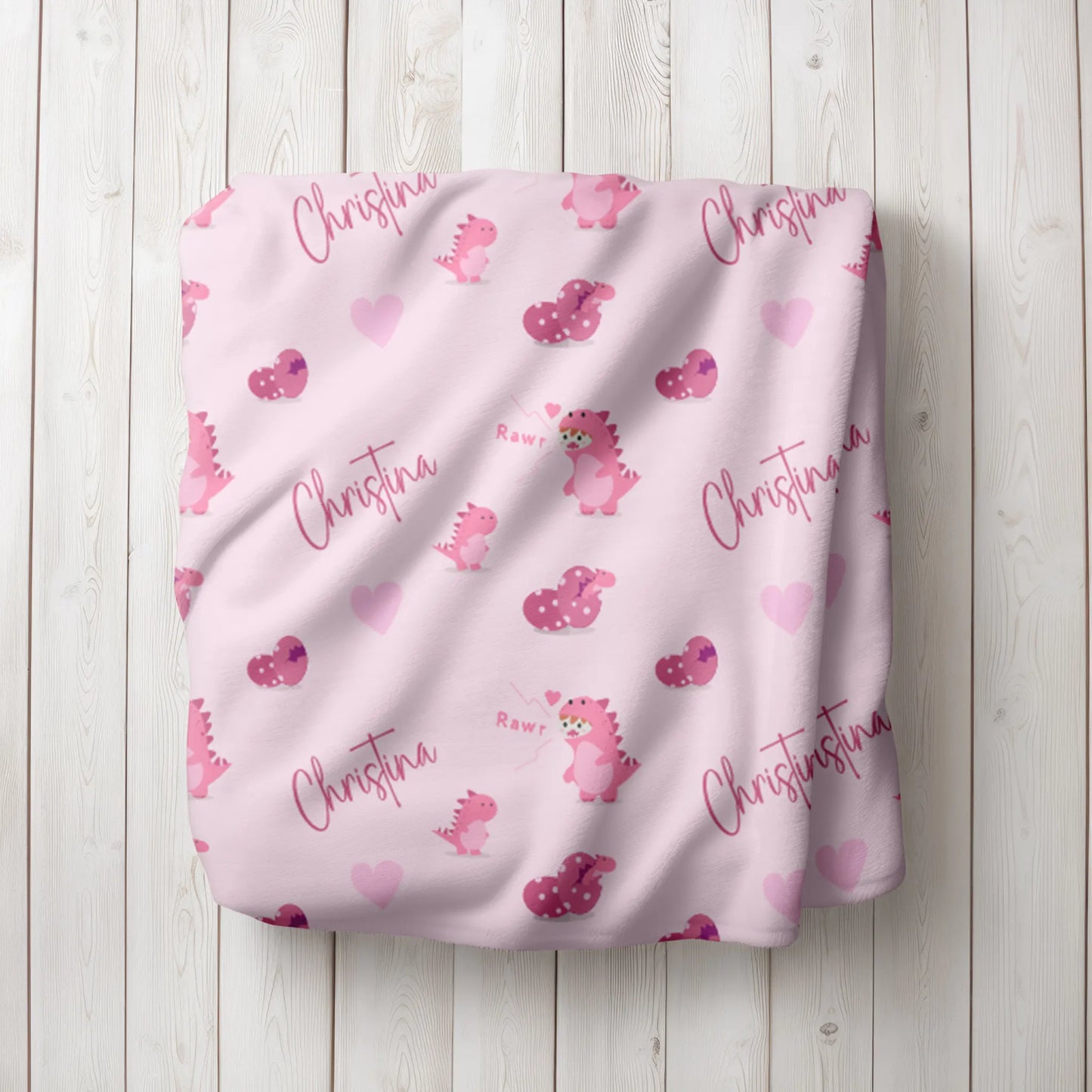 Personalized Gift | Custom Name Dinosaur Egg Blanket For Kids BL-13