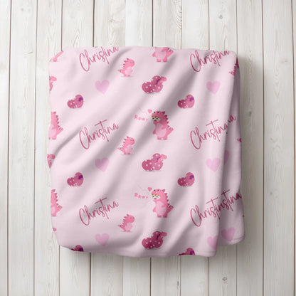 Personalized Gift | Custom Name Dinosaur Egg Blanket For Kids BL-13