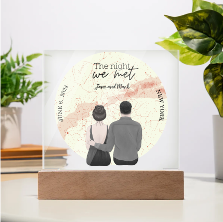 Valentines Gift | Custom Star Map Constellation Acrylic Plaque | The Night We Met