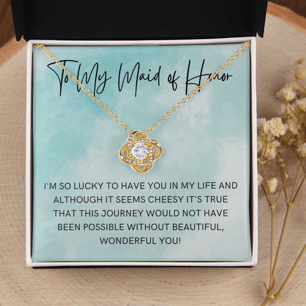Maid of Honor Gift | White Gold Necklace 0855LT3
