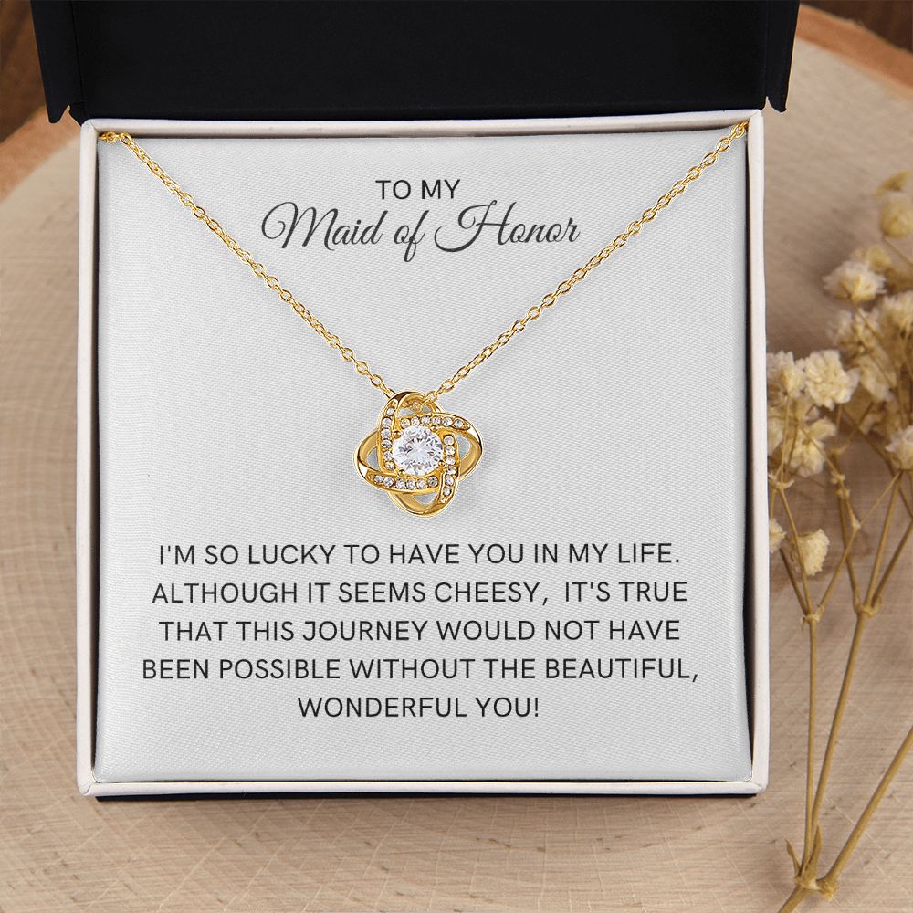 Maid of Honor Gift | White Gold Necklace 0855LT1
