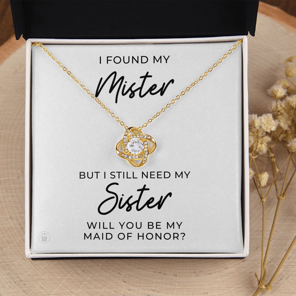 Will You Be My Maid Of Honor White Gold Necklace Gift 0854LT2