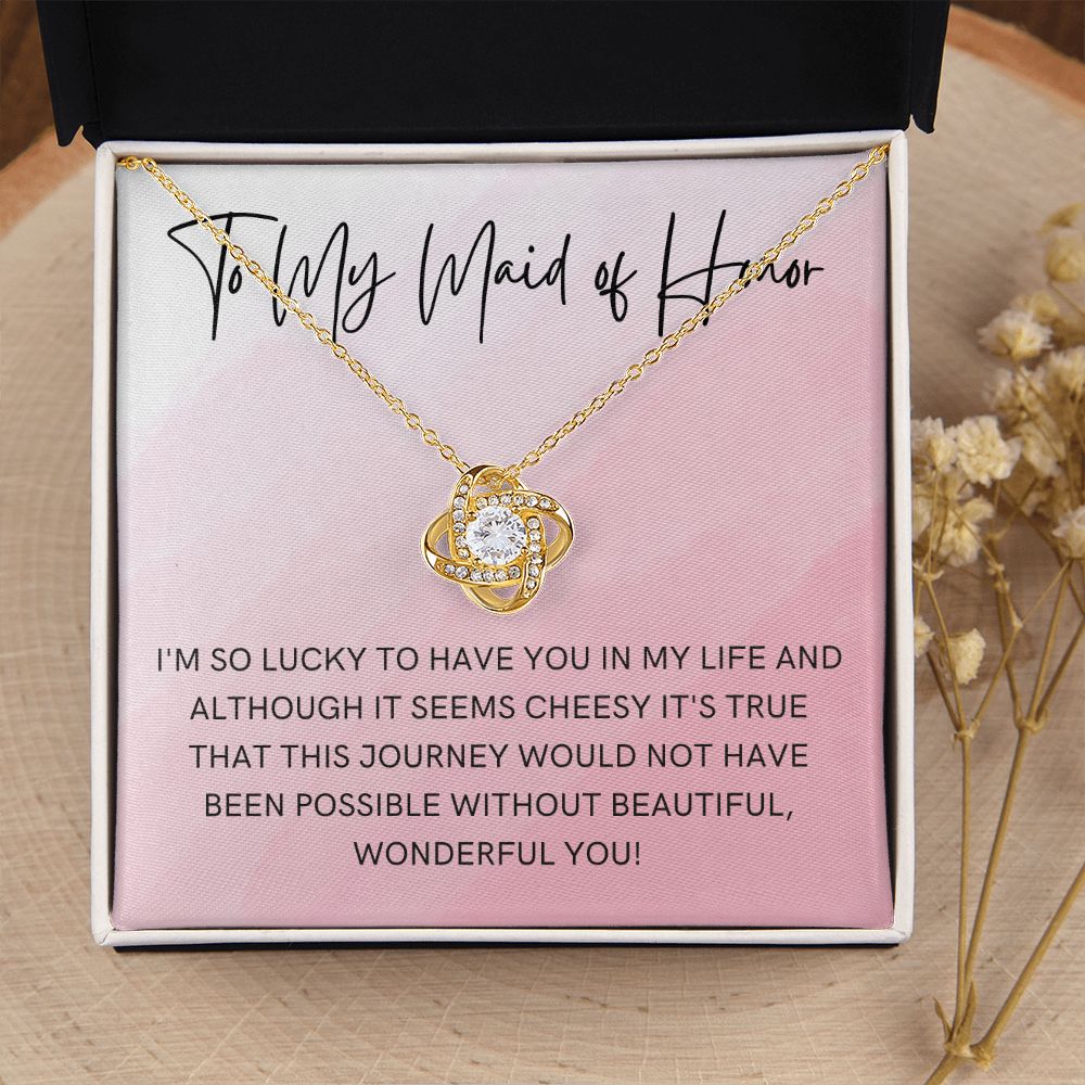 Maid of Honor Gift | White Gold Necklace 0855LT6
