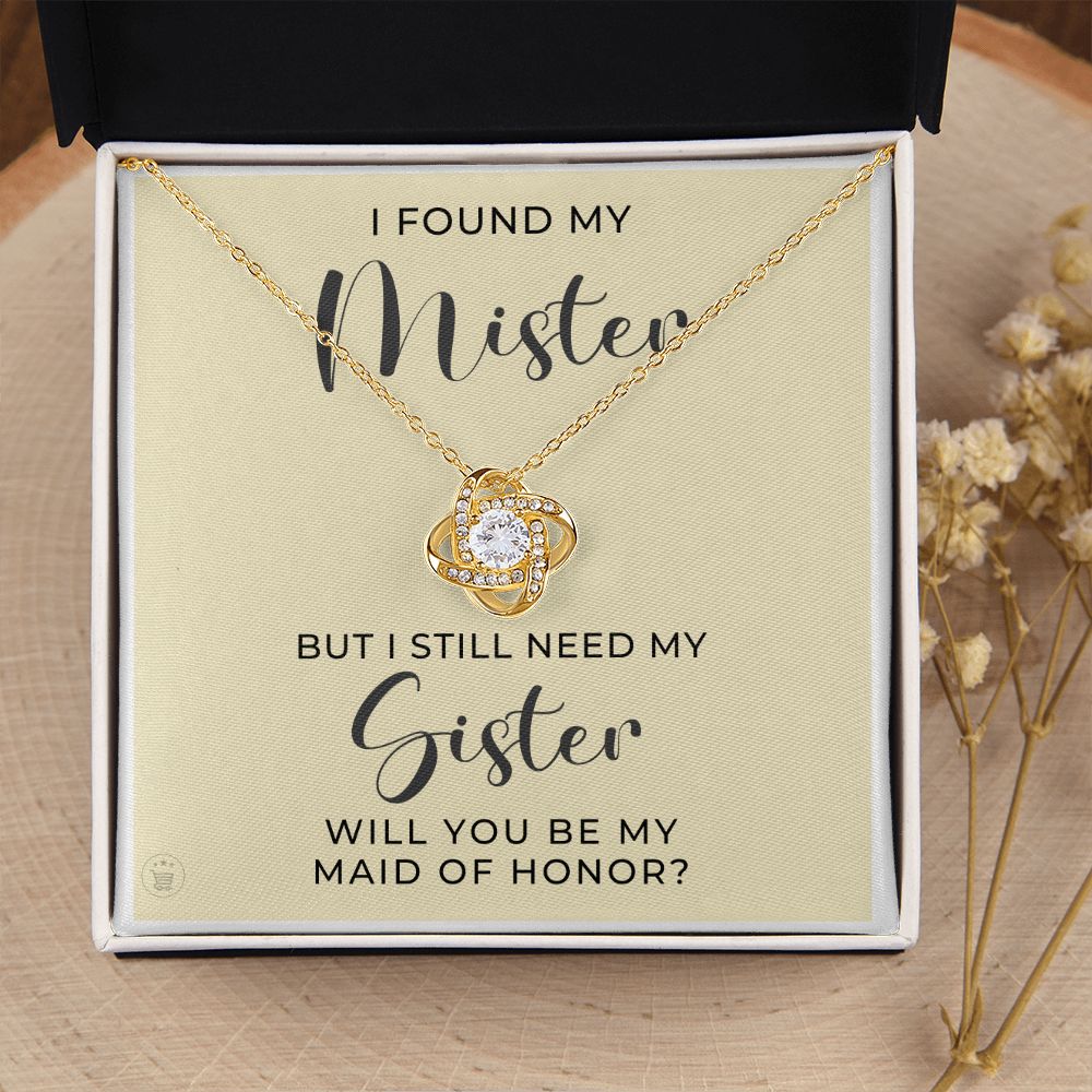 Will You Be My Maid Of Honor White Gold Necklace Gift 0854LT4