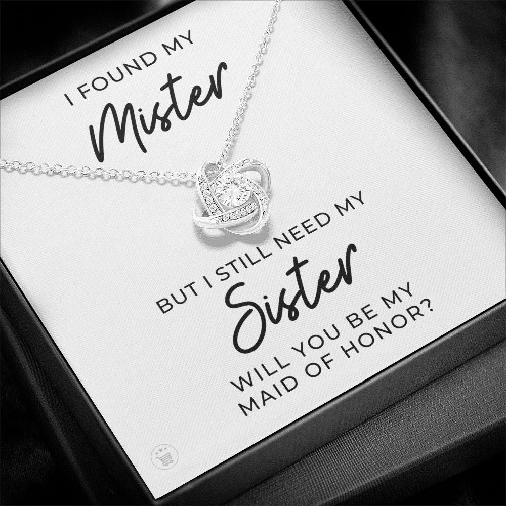 Will You Be My Maid Of Honor White Gold Necklace Gift 0854LT2