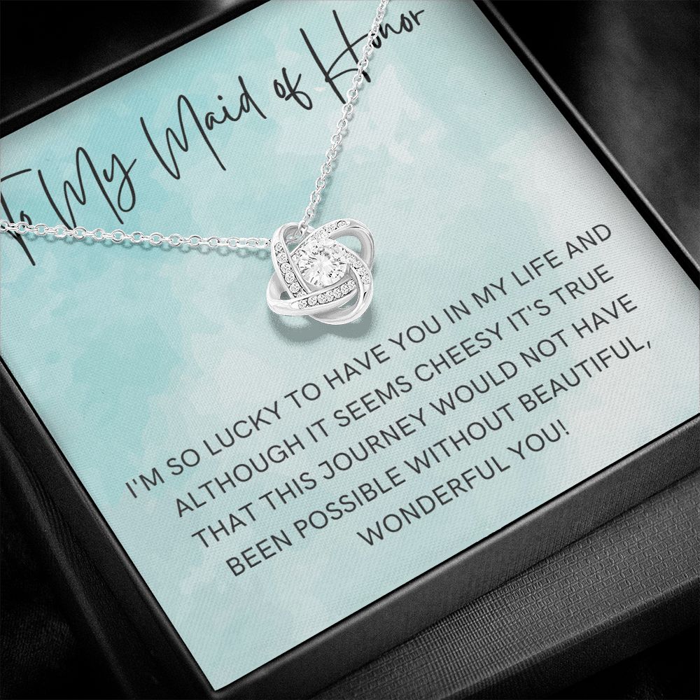 Maid of Honor Gift | White Gold Necklace 0855LT3