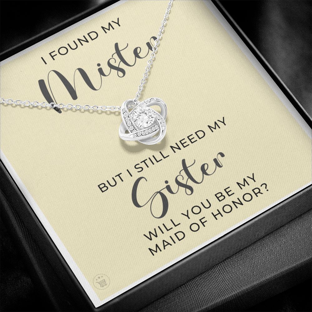 Will You Be My Maid Of Honor White Gold Necklace Gift 0854LT4