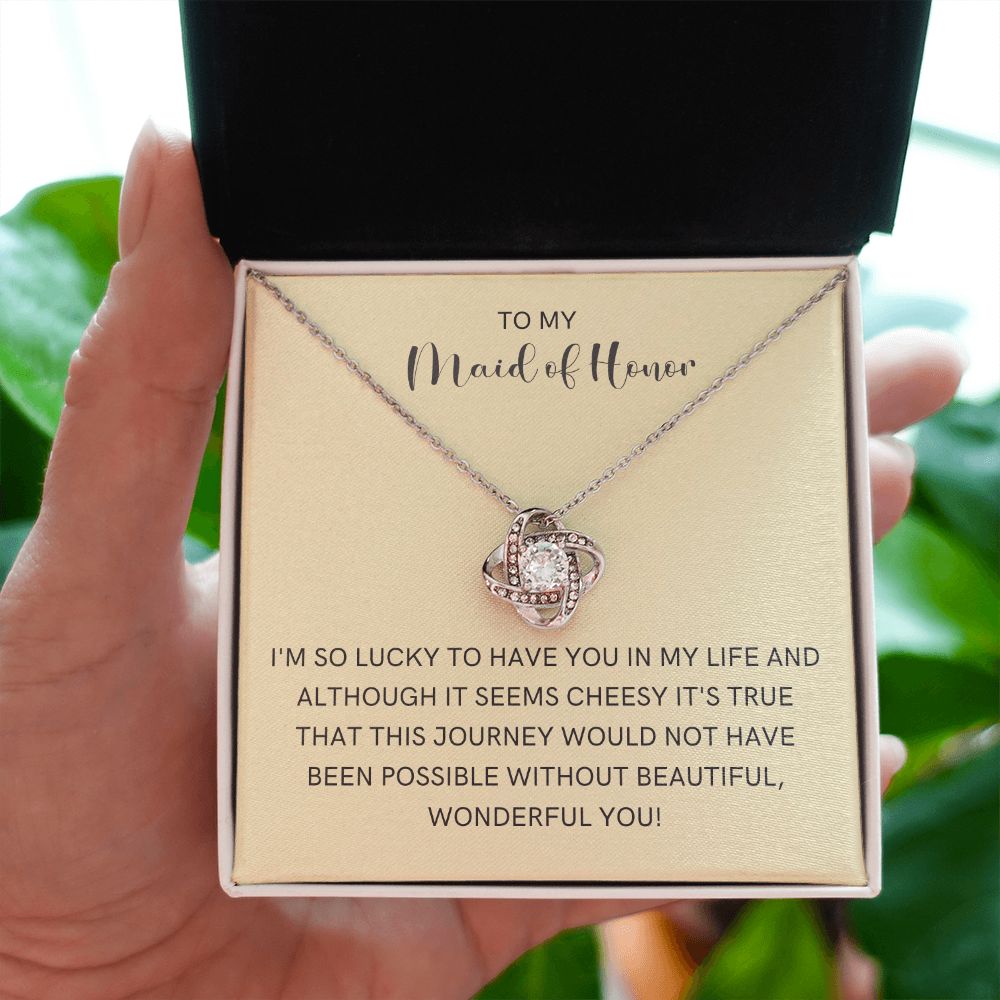 Maid of Honor Gift | White Gold Necklace 0855LT2