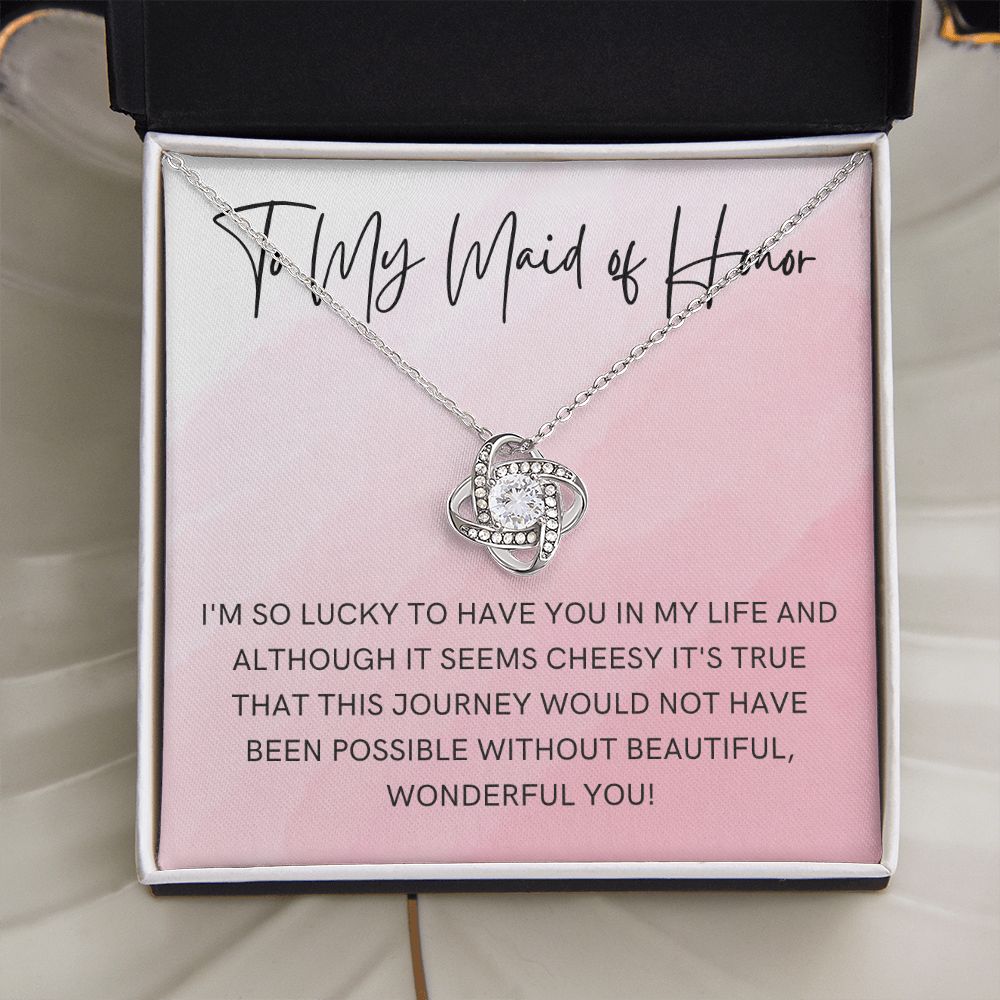 Maid of Honor Gift | White Gold Necklace 0855LT6