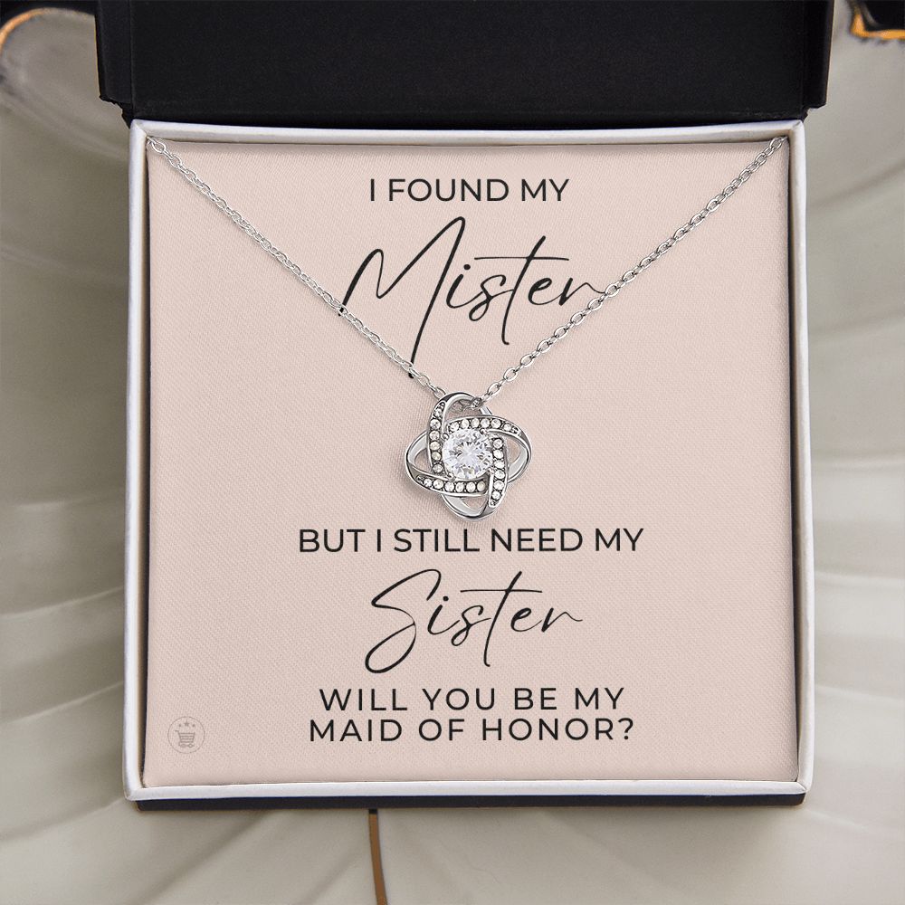 Will You Be My Maid Of Honor White Gold Necklace Gift 0854LT3