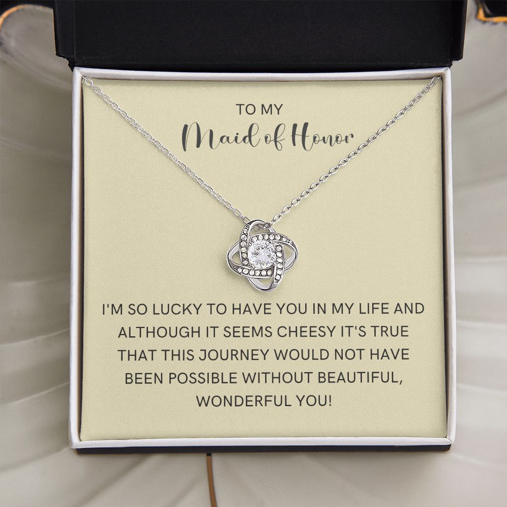 Maid of Honor Gift | White Gold Necklace 0855LT2