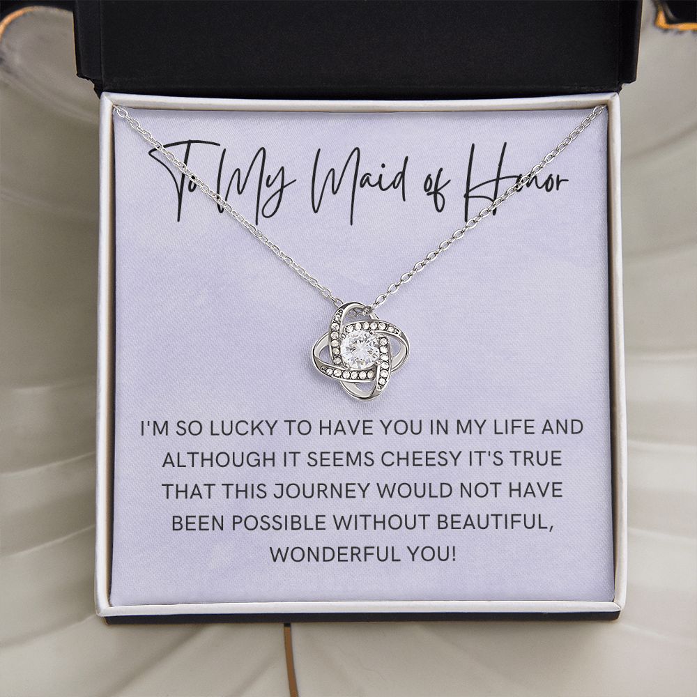 Maid of Honor Gift | White Gold Necklace 0855LT4