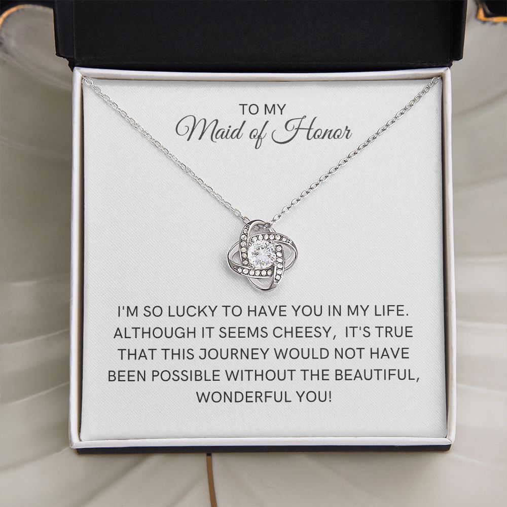Maid of Honor Gift | White Gold Necklace 0855LT1