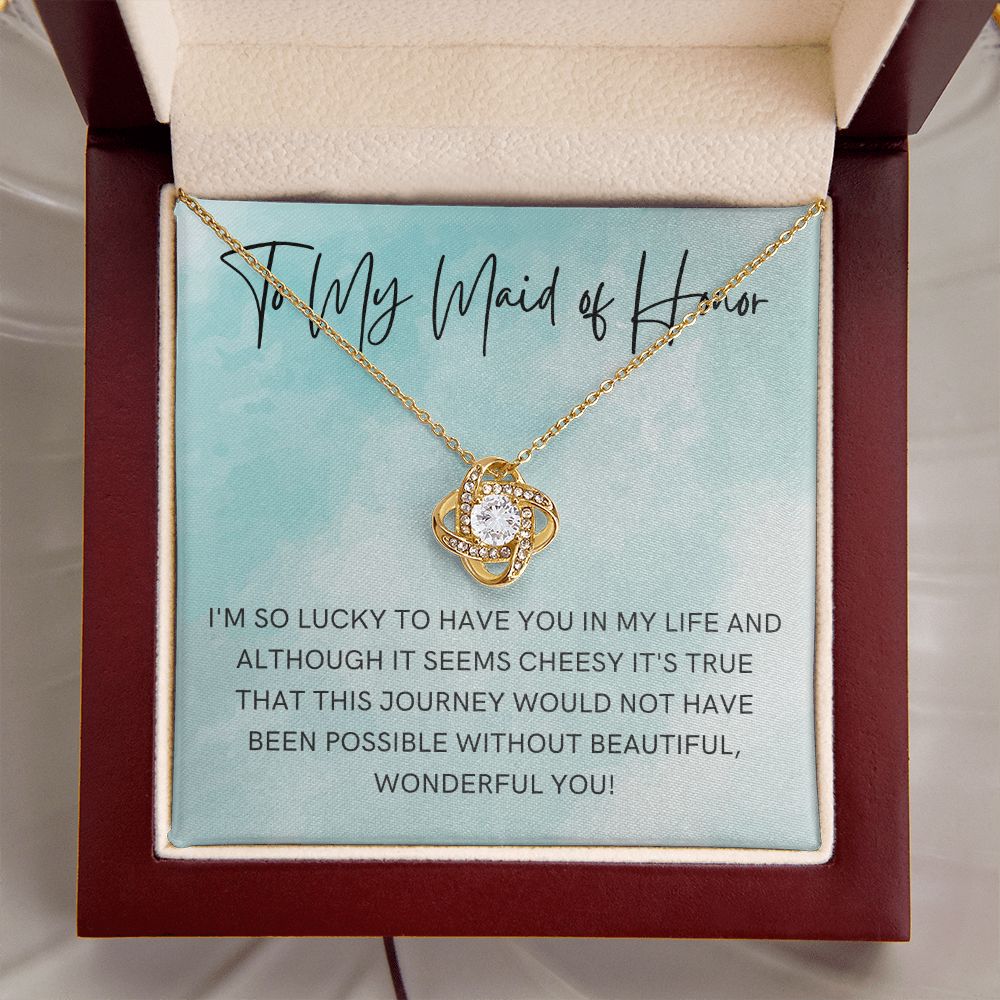 Maid of Honor Gift | White Gold Necklace 0855LT3