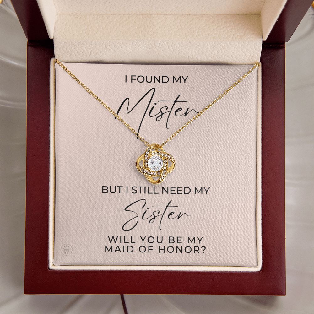 Will You Be My Maid Of Honor White Gold Necklace Gift 0854LT3