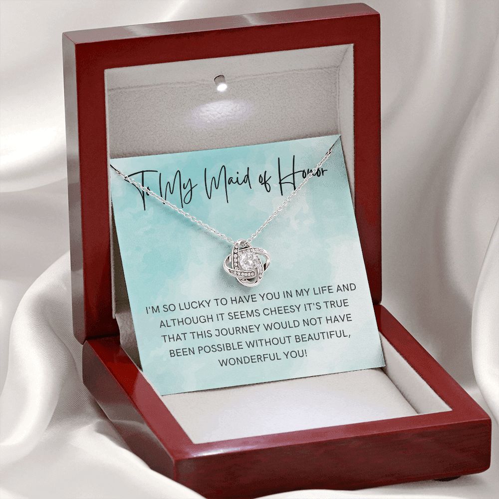 Maid of Honor Gift | White Gold Necklace 0855LT3