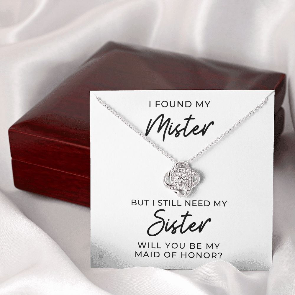 Will You Be My Maid Of Honor White Gold Necklace Gift 0854LT2