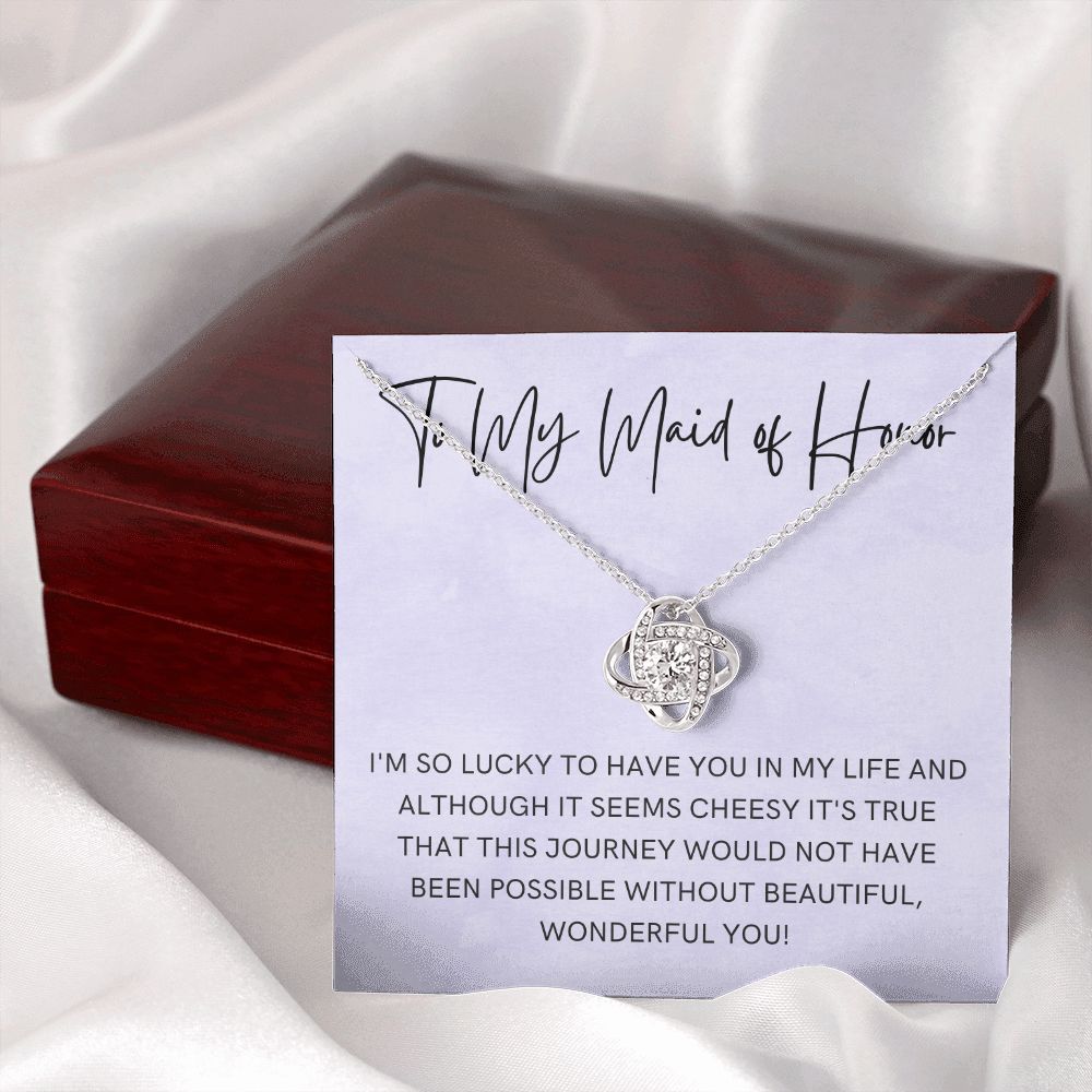 Maid of Honor Gift | White Gold Necklace 0855LT4