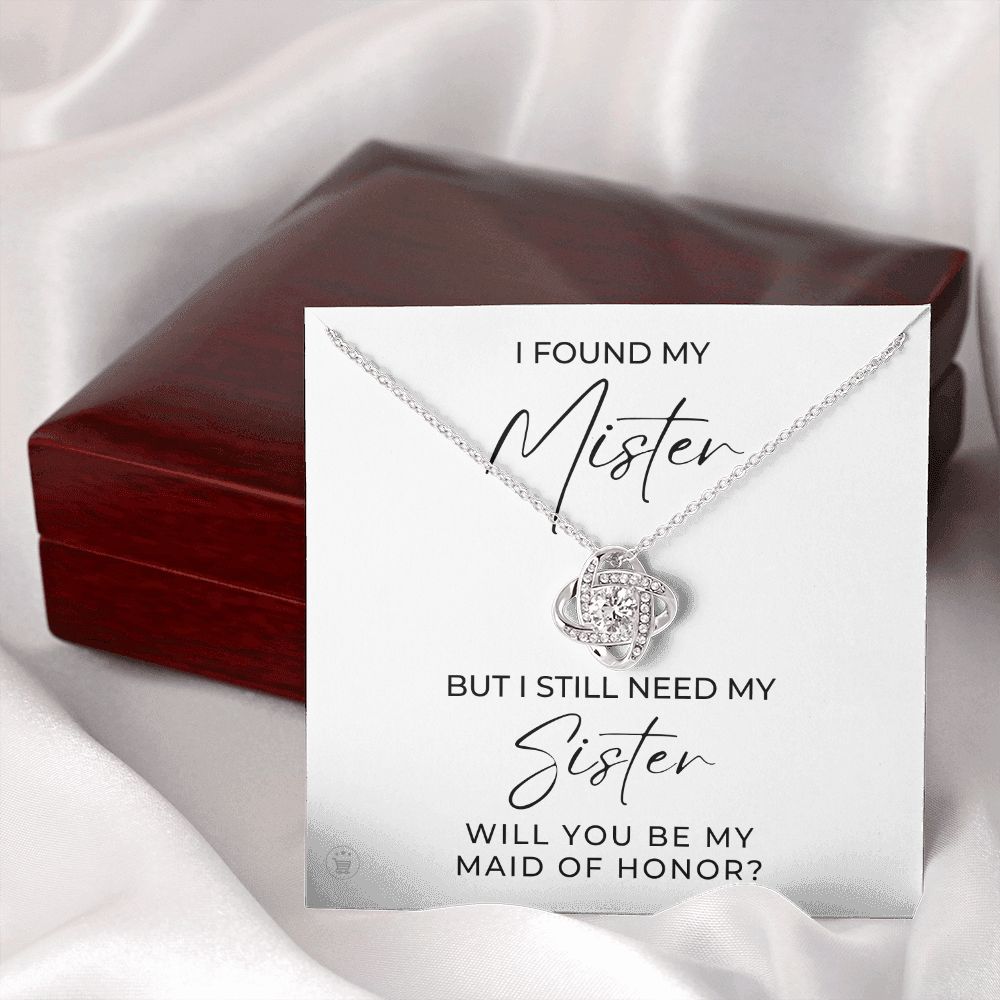Will You Be My Maid Of Honor White Gold Necklace Gift 0854LT1