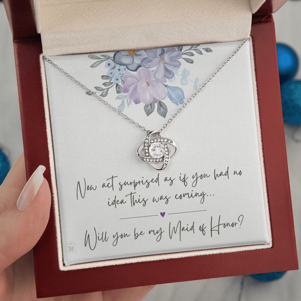 Will You Be My Maid Of Honor White Gold Necklace Gift 0852LT4