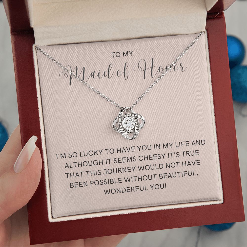 Maid of Honor Gift | White Gold Necklace 0855LT5