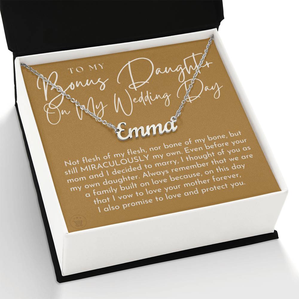 Personalized Stepdaughter Wedding Gift | On This Day Name Necklace 0555NNT3