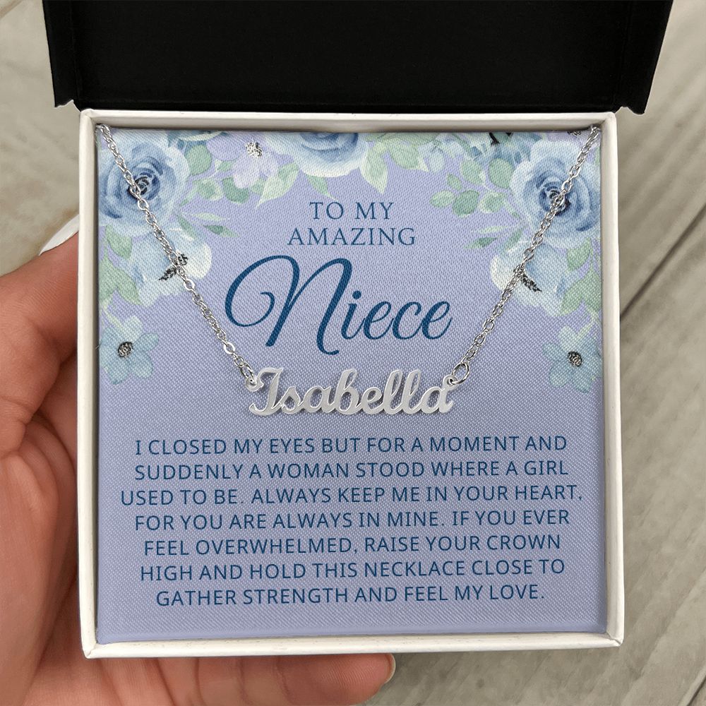 Personalized Niece Gift From Aunt | In My Heart Name Necklace  0632NNT13
