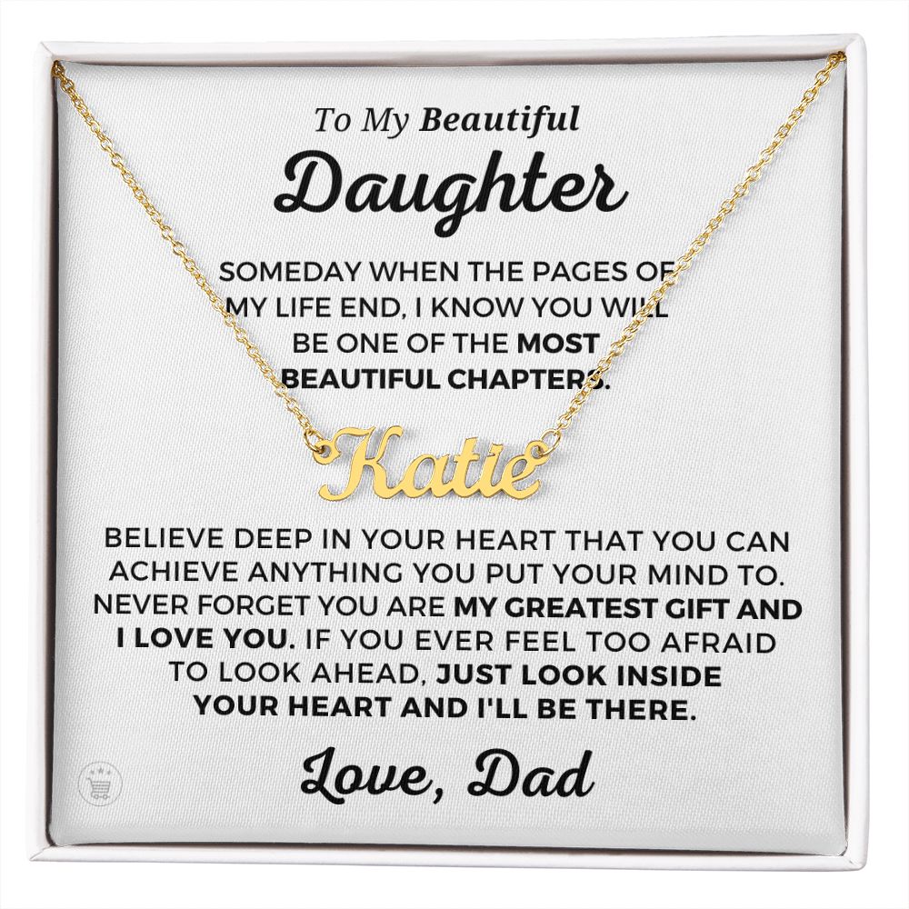 Personalized Daughter Gift From Dad | Greatest Gift Name Necklace 0703NNT1