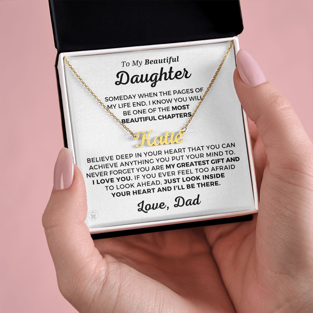 Personalized Daughter Gift From Dad | Greatest Gift Name Necklace 0703NNT1