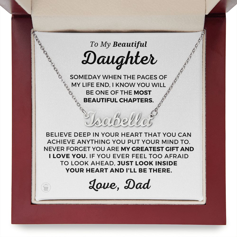 Personalized Daughter Gift From Dad | Greatest Gift Name Necklace 0703NNT1