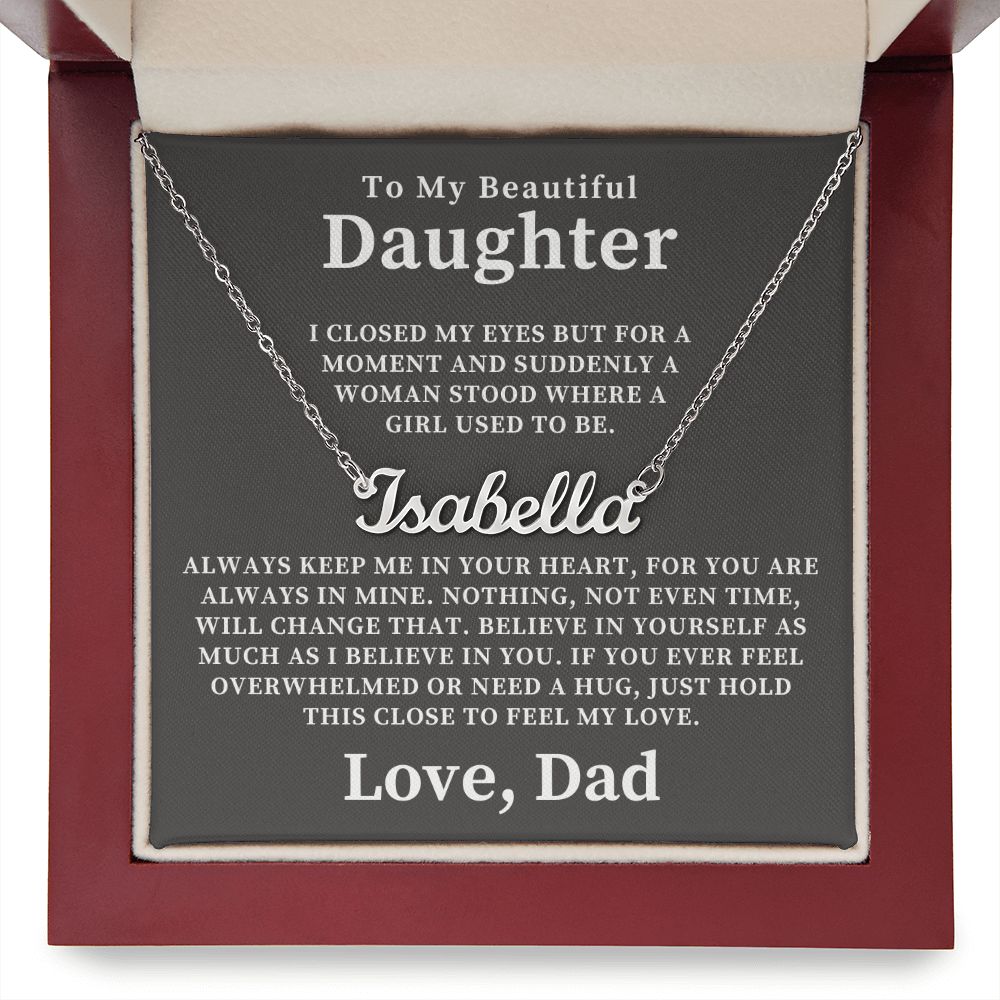 Personalized Daughter Gift From Dad | Keep Me Name Necklace 0727NNT4
