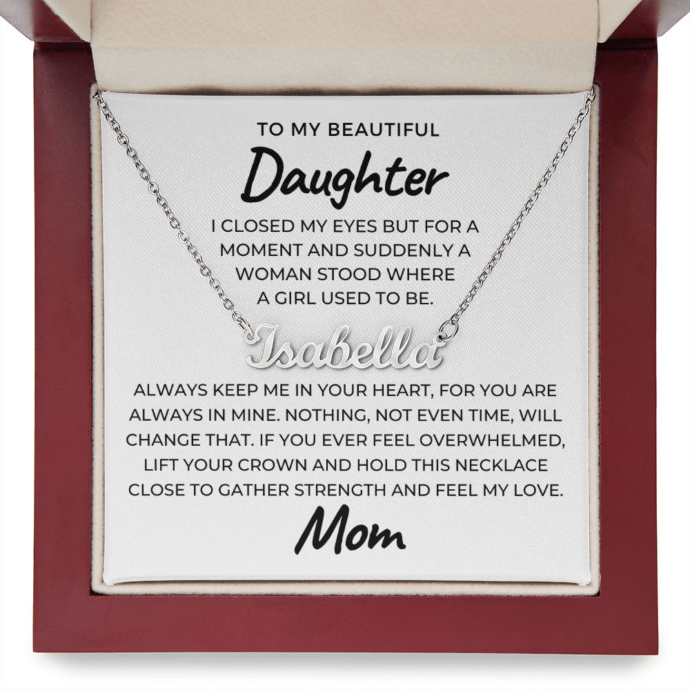 Personalized Daughter Gift From Mom | Keep Me Name Necklace 0714NNT1