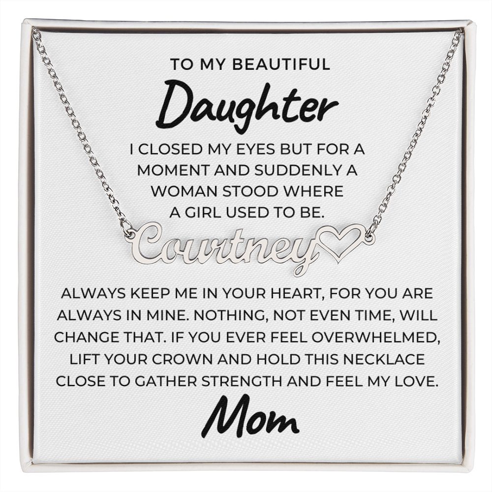 Personalized Daughter Gift From Mom | Keep Me Name Necklace 0714HNNT1