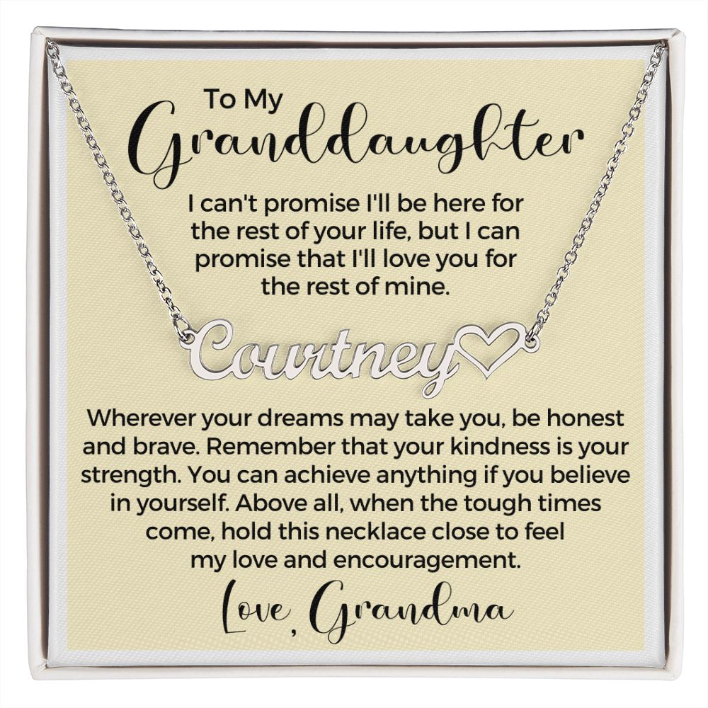 Personalized Granddaughter Gift From Grandma | My Promise Name Necklace  0546HNNT16