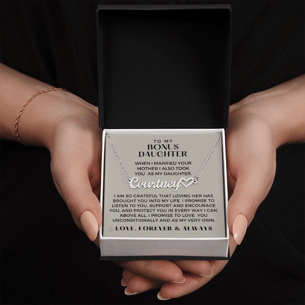 Personalized Stepdaughter Wedding Gift | Promise Name Necklace 0717HNNT7