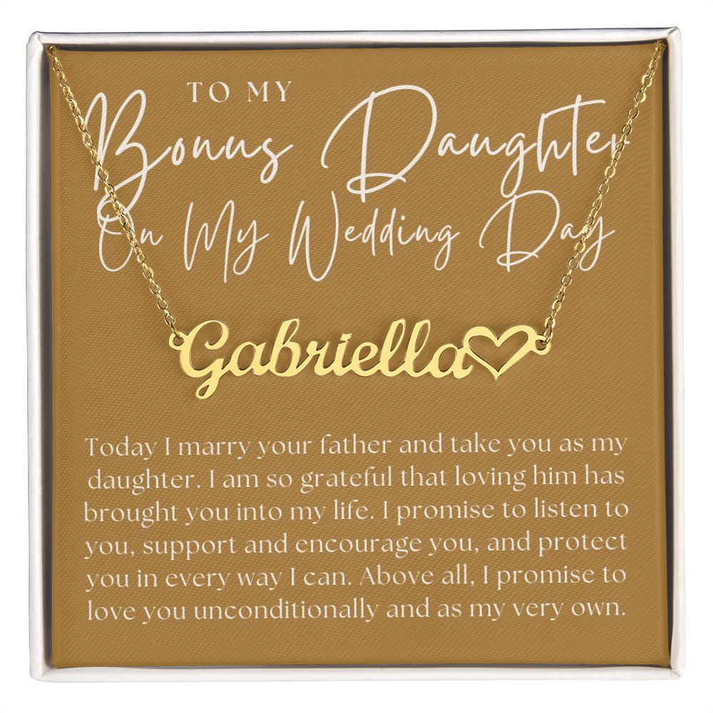 Personalized Stepdaughter Wedding Gift | Promise Name Necklace 0634HNNT7