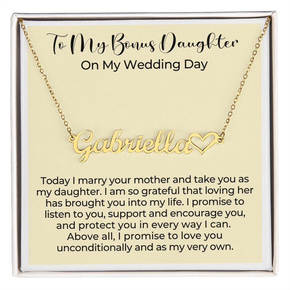 Personalized Stepdaughter Wedding Gift | Promise Name Necklace 0551HNNT12