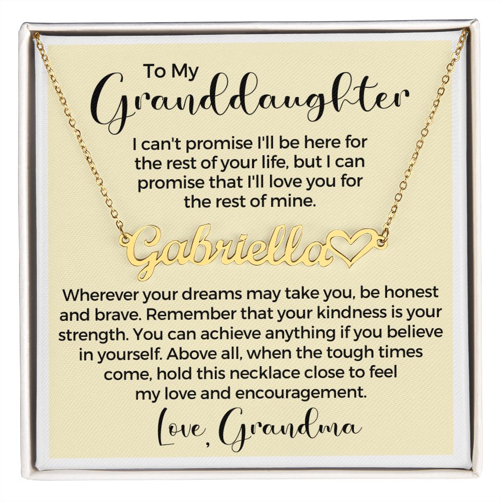 Personalized Granddaughter Gift From Grandma | My Promise Name Necklace  0546HNNT16