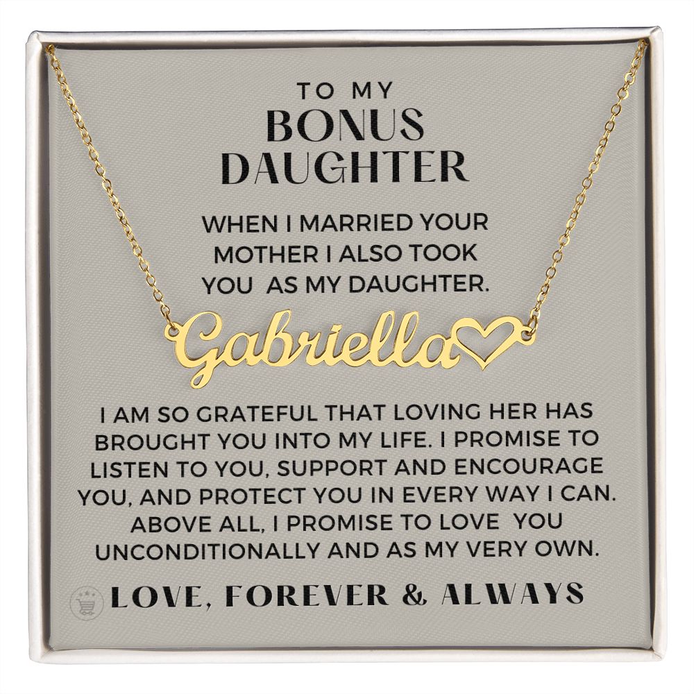 Personalized Stepdaughter Wedding Gift | Promise Name Necklace 0717HNNT7