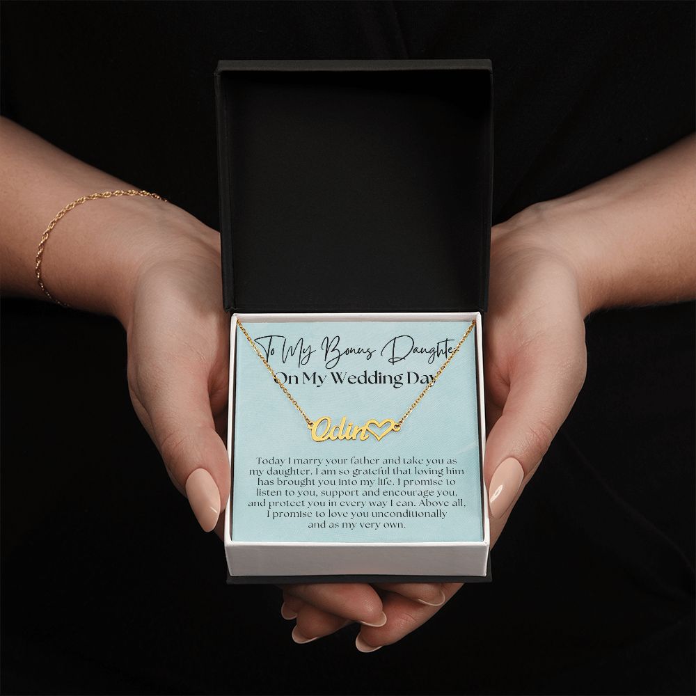 Personalized Stepdaughter Wedding Gift | Promise Name Necklace 0634HNNT10