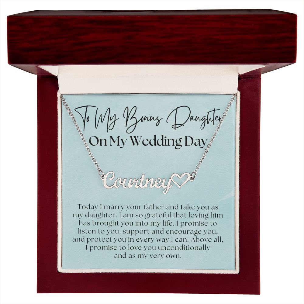 Personalized Stepdaughter Wedding Gift | Promise Name Necklace 0634HNNT10