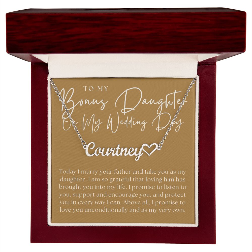 Personalized Stepdaughter Wedding Gift | Promise Name Necklace 0634HNNT7