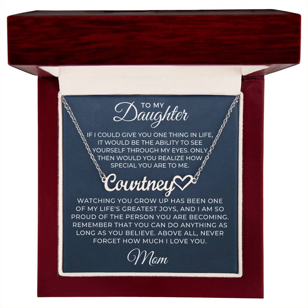 Personalized Daughter Gift From Mom | Believe Name Necklace 0576HNNT12