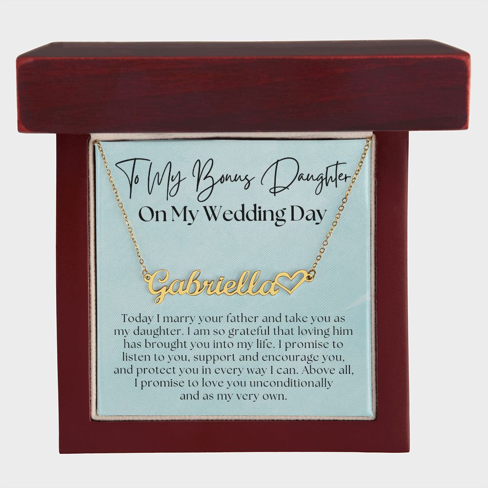 Personalized Stepdaughter Wedding Gift | Promise Name Necklace 0634HNNT10